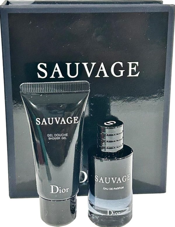 Dior SAUVAGE Perfume & Shower Gel Men Travel MINI SET (Perfume 10 ML / 0.34 Fl Oz & Shower Gel 20 ml)