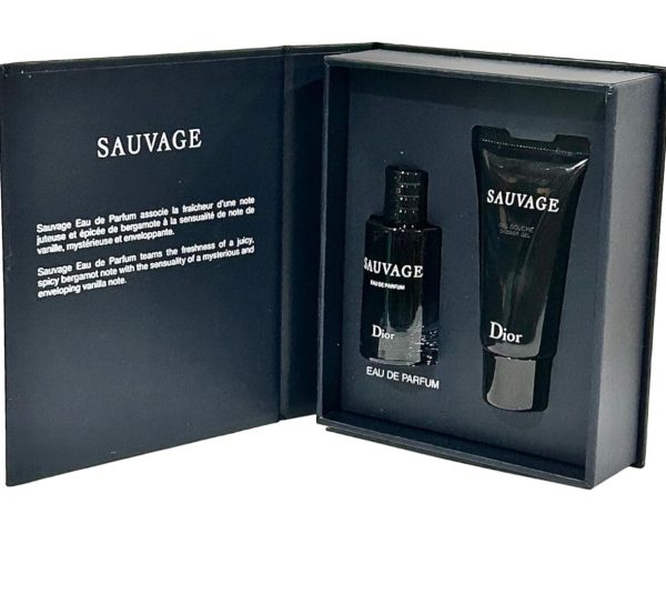 Dior SAUVAGE Perfume & Shower Gel Men Travel MINI SET (Perfume 10 ML / 0.34 Fl Oz & Shower Gel 20 ml)